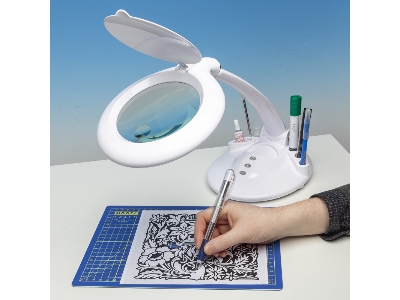 Led Magnifier Table Lamp With Organiser Base - image 4