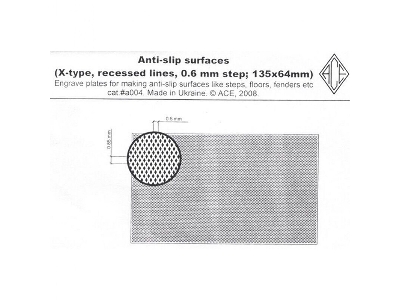 Anti-slip Surfaces (X-type, Recessed Lines, 0.6mm Step; 135mm X 64mm) - image 1