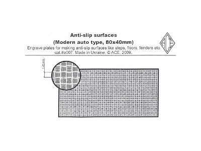 Anti-slip Surfaces (Modern Auto Type, 0.5mm Step; 80mm X 40mm) - image 1