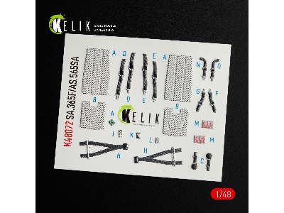 Dauphin Ii Sa.365f / As.565sa Interior 3d Decals For Kitty Hawk / Zimimodel Kit - image 4