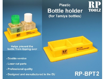 Double Plastic Holder For Tamiya Bottles (Yellow) - image 2