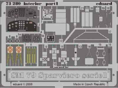 SM 79 Sparviero serie1 interior 1/72 - Italeri - image 1