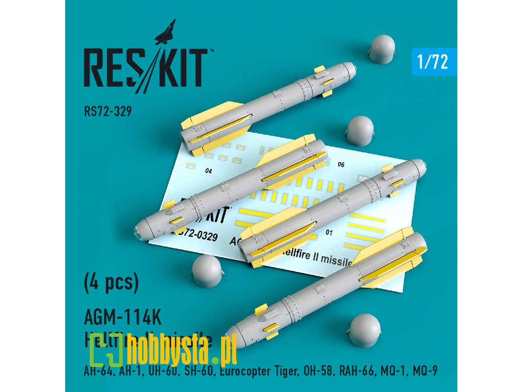 Agm-114k Hellfire Ii Missiles (4 Pcs) (Ah-64, Ah-1, Uh-60, Sh-60, Eurocopter Tiger, Oh-58, Rah-66, Mq-1, Mq-9) - image 1