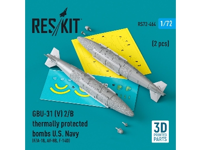 Gbu-31 (V) 2/B Thermally Protected Bombs U.S. Navy (2pcs) (F/A-18, Av-8b, F-14d) (3d Printed) - image 1
