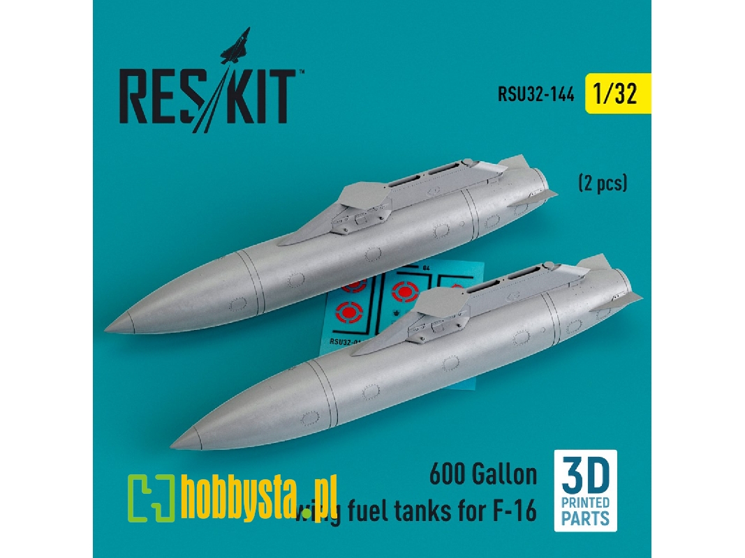 600 Gallon Wing Fuel Tanks For F-16 (2pcs) (3d Printed) - image 1 600 Gallon Wing Fuel Tanks For F-16 (2pcs) (3d Printed) - image 1