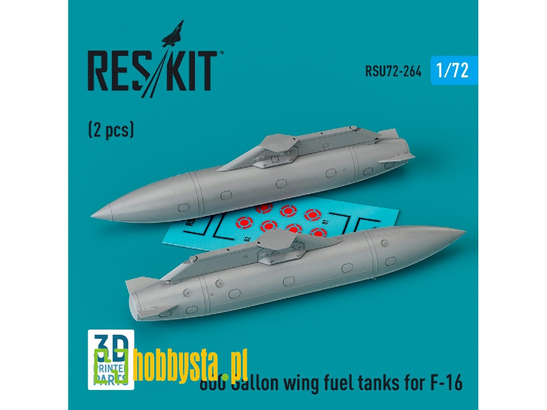 600 Gallon Wing Fuel Tanks For F-16 (2pcs) (3d Printed) - image 1 600 Gallon Wing Fuel Tanks For F-16 (2pcs) (3d Printed) - image 1