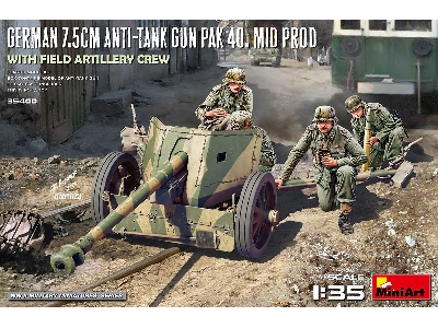 German 7.5cm Anti-tank Gun Pak 40. Mid Prod. With Field Artillery Crew - image 1