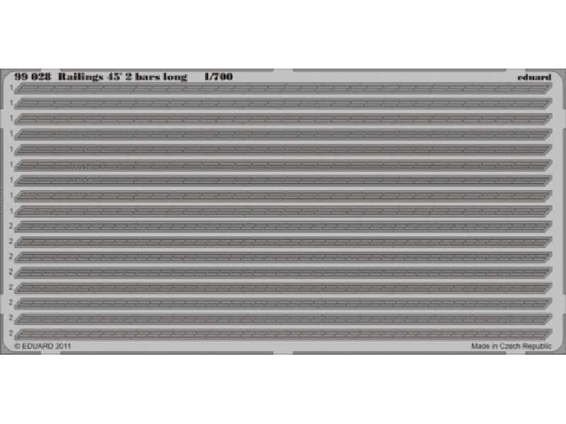 Railings 45´ 2 bars long  1/700 - image 1