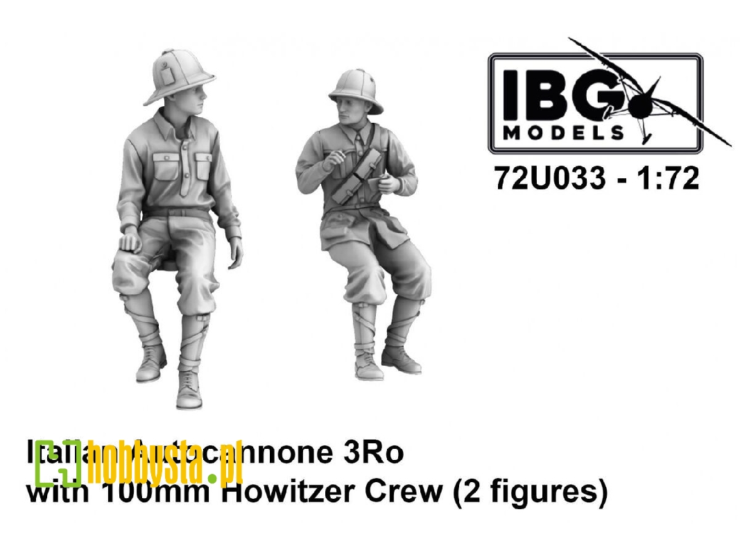 Italian Autocannone 3ro With 100mm Howitzer Crew (2 Figures) - image 1 Italian Autocannone 3ro With 100mm Howitzer Crew (2 Figures) - image 1