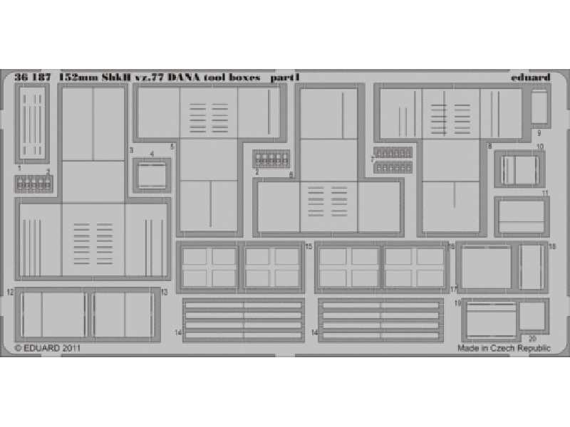 152mm ShkH vz.77 DANA tool boxes 1/35 - Hobby Boss - image 1