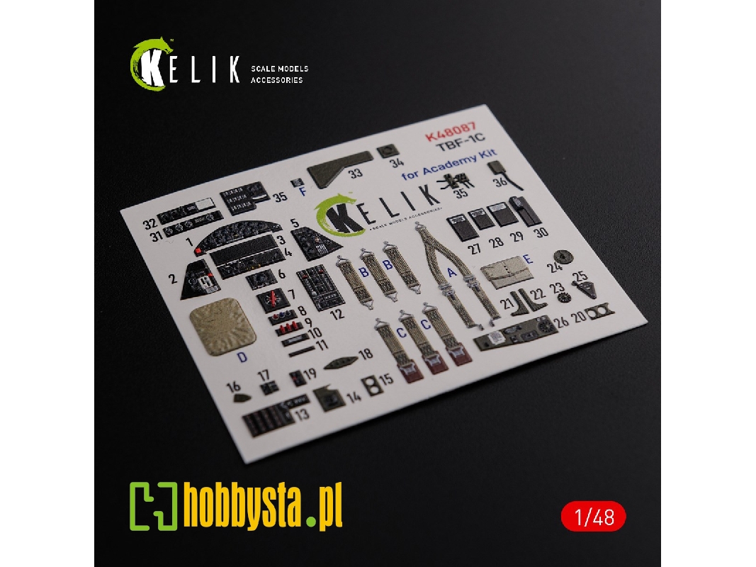 Tbf-1c Interior 3d Decals For Academy Kit - image 1 Tbf-1c Interior 3d Decals For Academy Kit - image 1