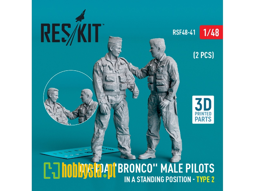 Ov-10a 'bronco' Male Pilots (In A Standing Position - Type 2) (2pcs) (3d Printed) - image 1 Ov-10a 'bronco' Male Pilots (In A Standing Position - Type 2) (2pcs) (3d Printed) - image 1