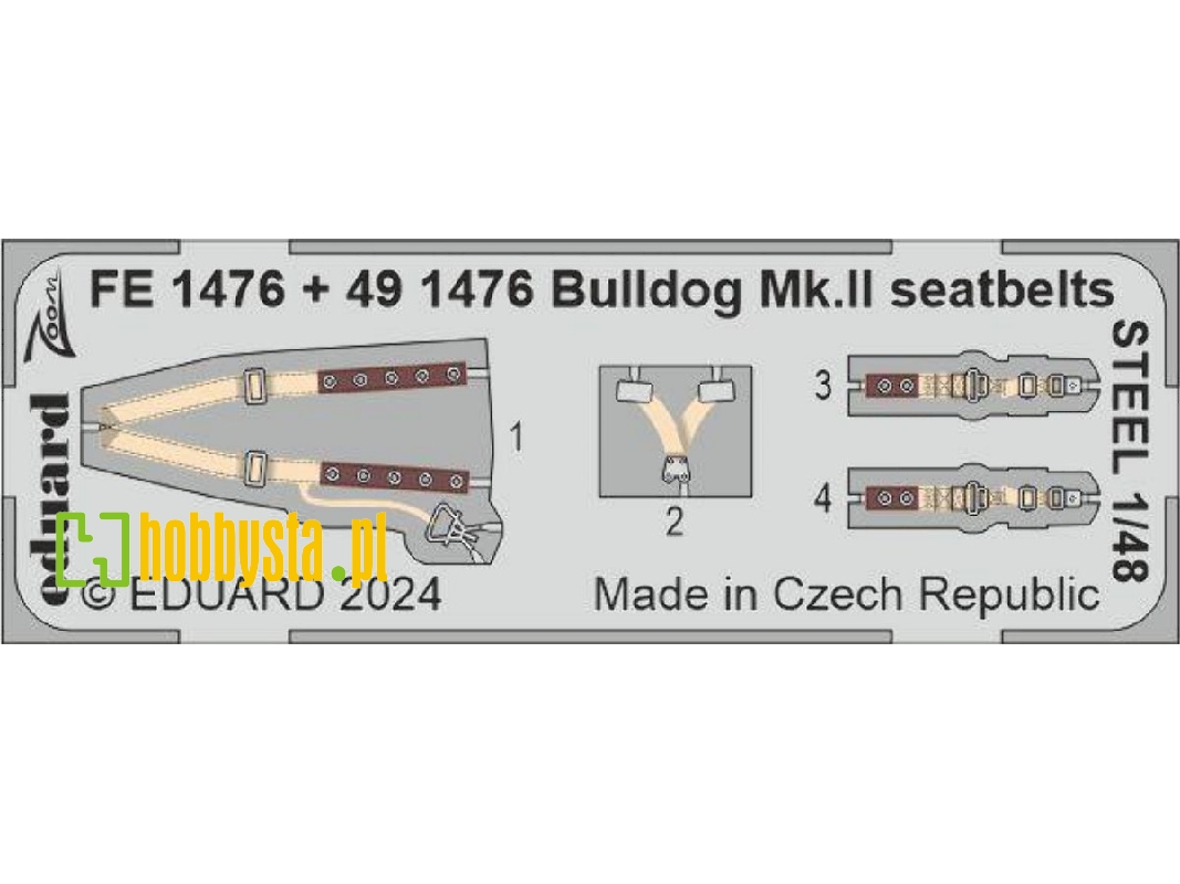 Bulldog Mk. II seatbelts STEEL 1/48 - AIRFIX - image 1 Bulldog Mk. II seatbelts STEEL 1/48 - AIRFIX - image 1