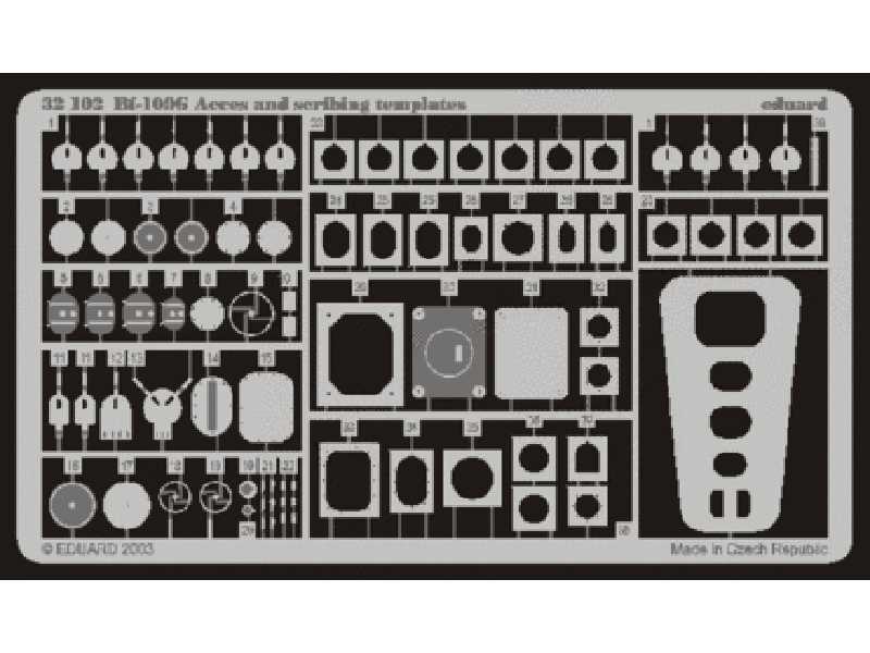 Bf 109 access and scribing templates 1/32 - Hasegawa - image 1