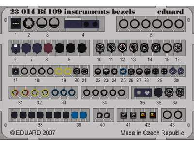 Bf 109 instrument bezels 1/24 - image 1