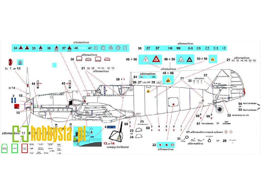 Bf 109 E Full Stencil Sheet