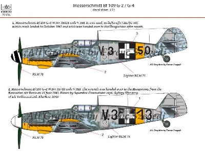 Messerschmitt Bf 109 G-2/ G-4 Hunv.3+13; V.3+50 - image 2