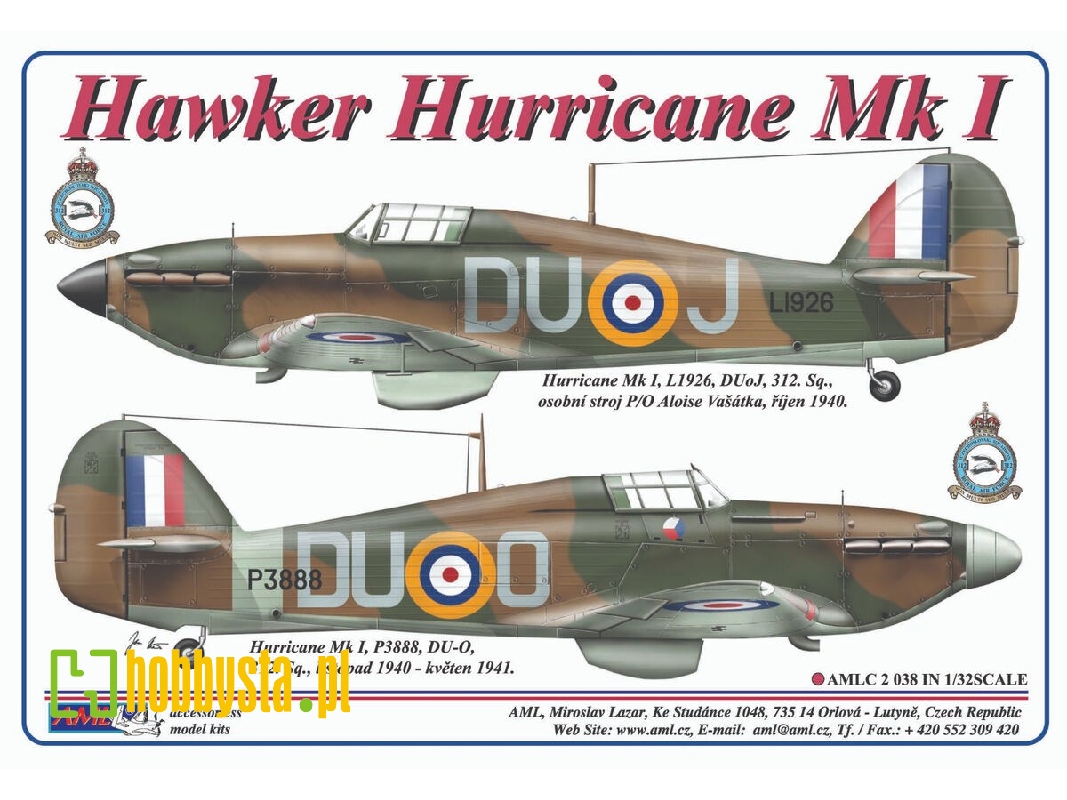Hawker Hurricane Mk.I - 312 Th Squadron Raf / Duoj & Duoo (Decals And Masks) - image 1 Hawker Hurricane Mk.I - 312 Th Squadron Raf / Duoj & Duoo (Decals And Masks) - image 1