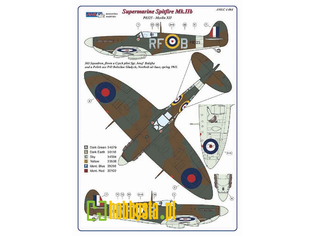303 Raf Decals 303 Squadron Raf (Polish) - Supermarine Spitfire Mk.Iib Flown By Czech ...