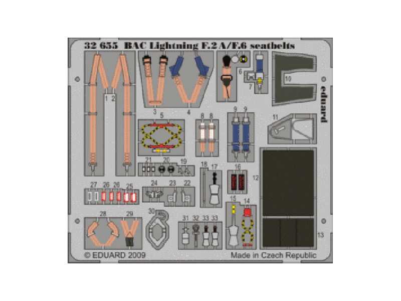 BAC Lightning F.2A/ F.6 seatbelts 1/32 - Trumpeter - image 1