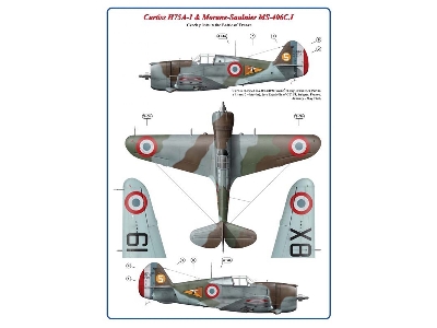 Czech Pilots In Battle Of France Curtiss H75a-1 Hawk & Morane-saulnier Ms-406c.I - image 2