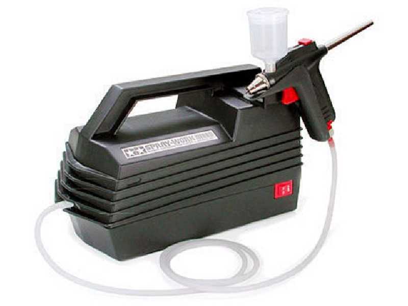 Tamiya Spray-Work Basic Air Compressor with Airbrush - image 1