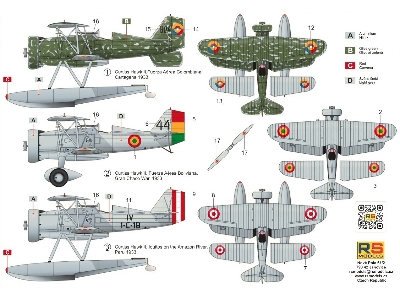 Curtiss Hawk Ii 'grand Chaco War' - 3 Decal Versions For Colombia, Peru And Bolivia - image 2