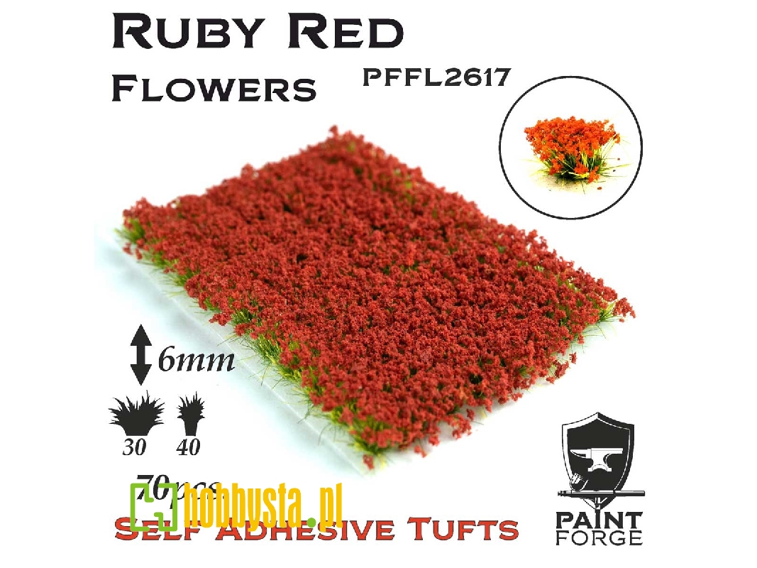 Ruby Red Flowers 6mm - image 1 Ruby Red Flowers 6mm - image 1