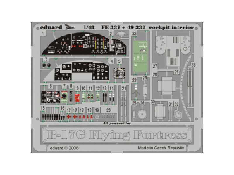 B-17G cockpit interior 1/48 - Monogram - image 1