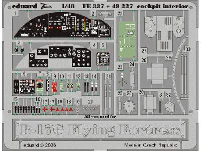 B-17G cockpit interior 1/48 - Monogram - image 2