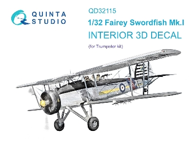 Fairey Swordfish Mk.I - 3d-printed & Coloured Interior (Fortrumpeter Kits) - image 2