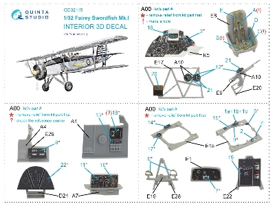 Fairey Swordfish Mk.I - 3d-printed & Coloured Interior (Fortrumpeter Kits) - image 12