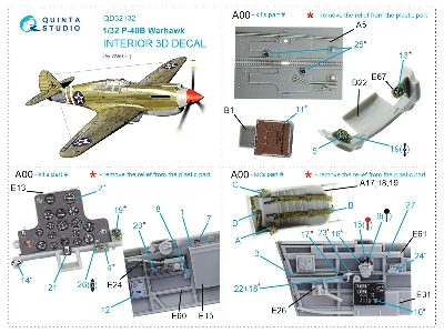 Curtiss P-40 B Warhawk - 3d-printed & Coloured Interior (For Gwh Kits) - image 11