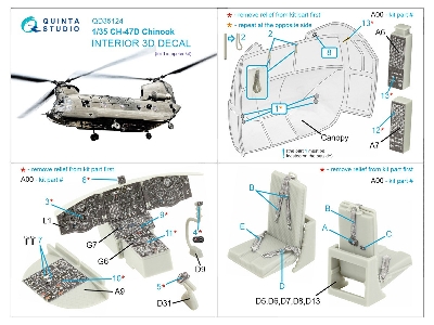 Boeing Ch-47 D Chinook - 3d-printed & Coloured Interior (For Trumpeter Kits) - image 12