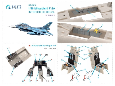 Mitsubishi F-2 A - 3d-printed & Coloured Interior (For Hasegawa Kits) - image 17