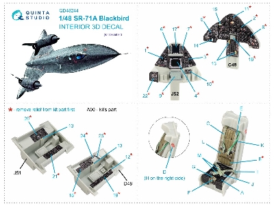 Lockheed Sr-71 A Blackbird - 3d-printed & Coloured Interior (For Revell Kits) - image 15