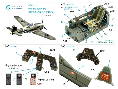 Focke Wulf Fw 190 A-5 / A-6 - 3d-printed & Coloured Interior (For Eduard Kits) - image 10