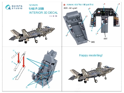 Lockheed Martin F-35 B Lightning Ii - 3d-printed & Coloured Interior (For Italeri Kits) - image 13