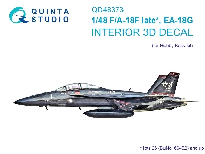 Boeing F/A-18 F Late And / Ea-18 G - 3d-printed & Coloured Interior (For Hobby Boss Kits) - image 2