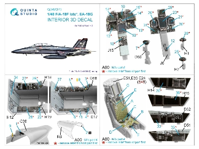 Boeing F/A-18 F Late And / Ea-18 G - 3d-printed & Coloured Interior (For Hobby Boss Kits) - image 12
