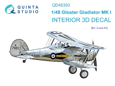 Gloster Gladiator Mk.I - 3d-printed & Coloured Interior (For I Love Kit Kits) - image 2