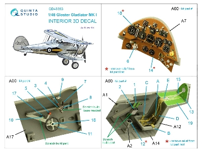 Gloster Gladiator Mk.I - 3d-printed & Coloured Interior (For I Love Kit Kits) - image 10
