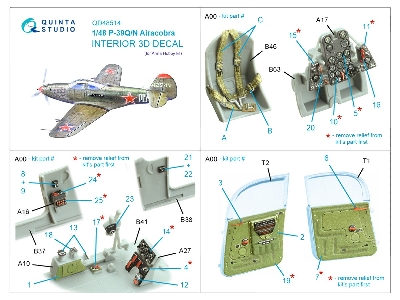 Bell P-39 Q/N Airacobra - 3d-printed & Coloured Interior (For Arma Hobby Kits) - image 10