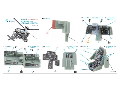 Ah-64 D Apache Early - Interior 3d Decal With 3d-printed Resin Parts (For Academy Kits) - image 12