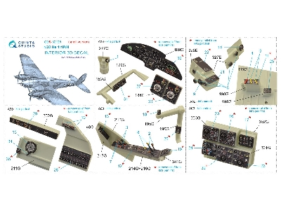 Heinkel He-111 P/H - 3d-printed & Coloured Interior Small Version (For Revell / Promodeler Kits) - image 3