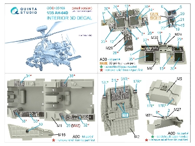 Boeing Ah-64 D Apache - 3d-printed & Coloured Interior With 3d-printed Resin Parts (Small Version / For Takom Kits) - image 3