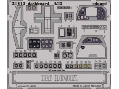 Bf 109K dashboard 1/32 - Hasegawa - image 1