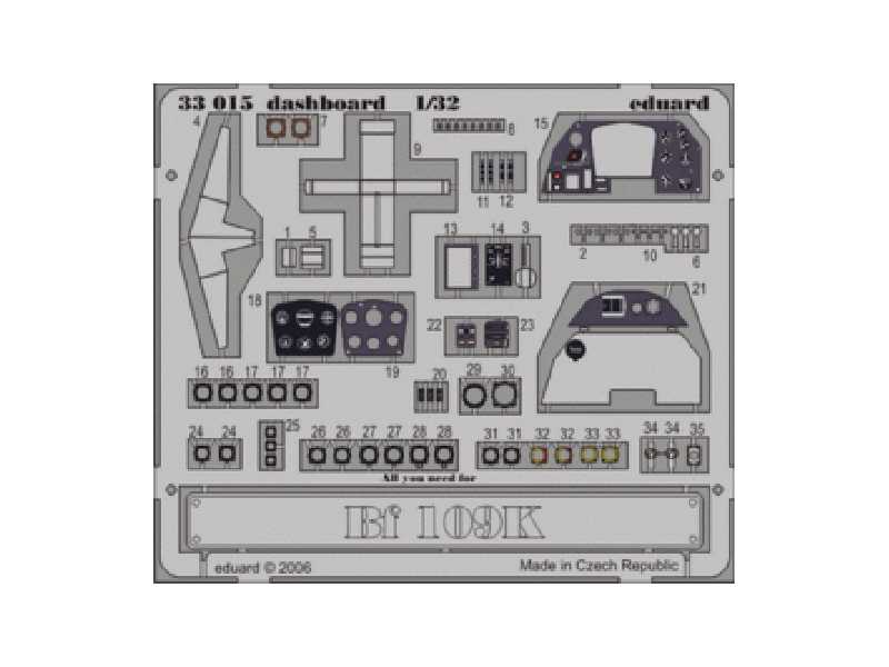 Bf 109K dashboard 1/32 - Hasegawa - image 1