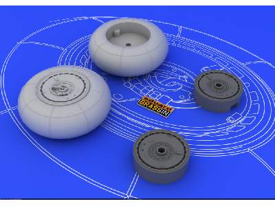 Bf 110 E/ F/G main undercarriage wheels 1/48 - Eduard - image 4