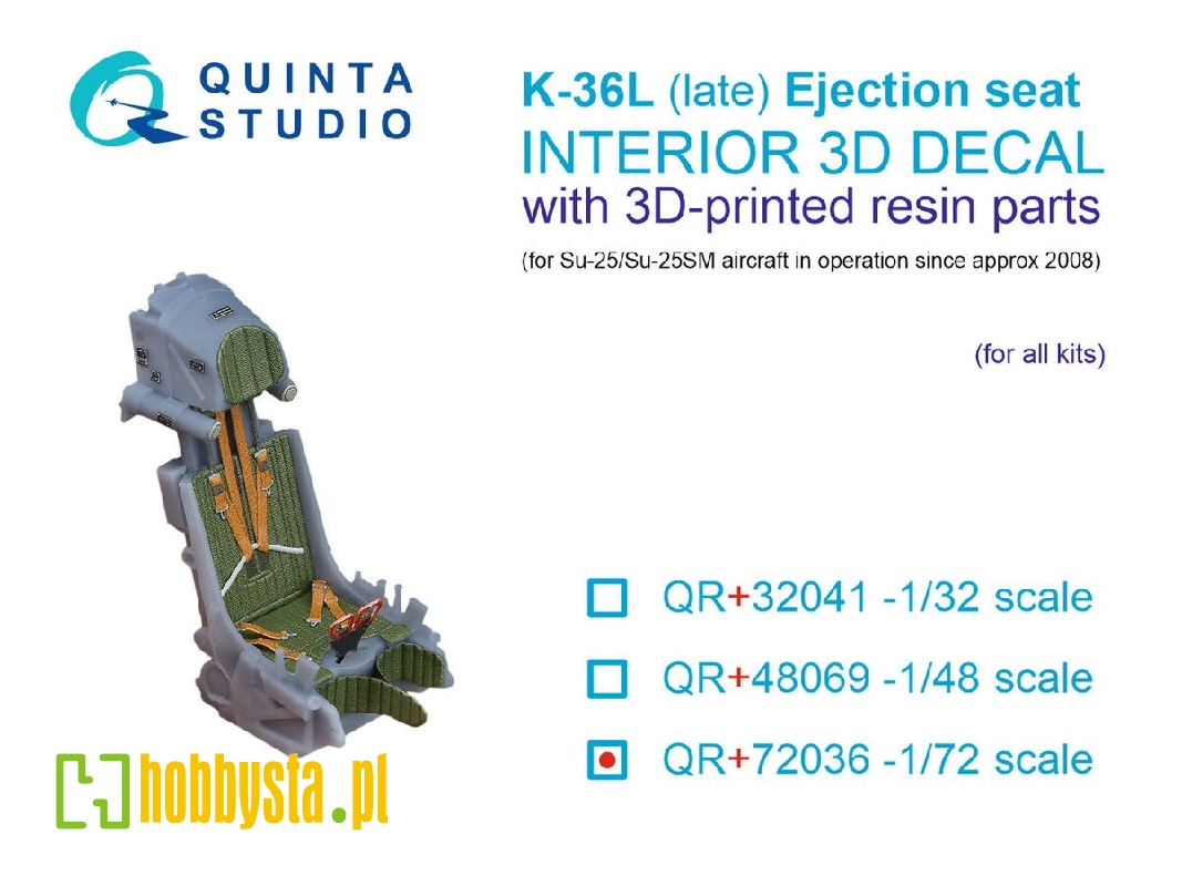K-36l (Late) Ejection Seat - For Su-25/Su-25sm Aircraft Since 2008 (For All Kits) - image 1 K-36l (Late) Ejection Seat - For Su-25/Su-25sm Aircraft Since 2008 (For All Kits) - image 1